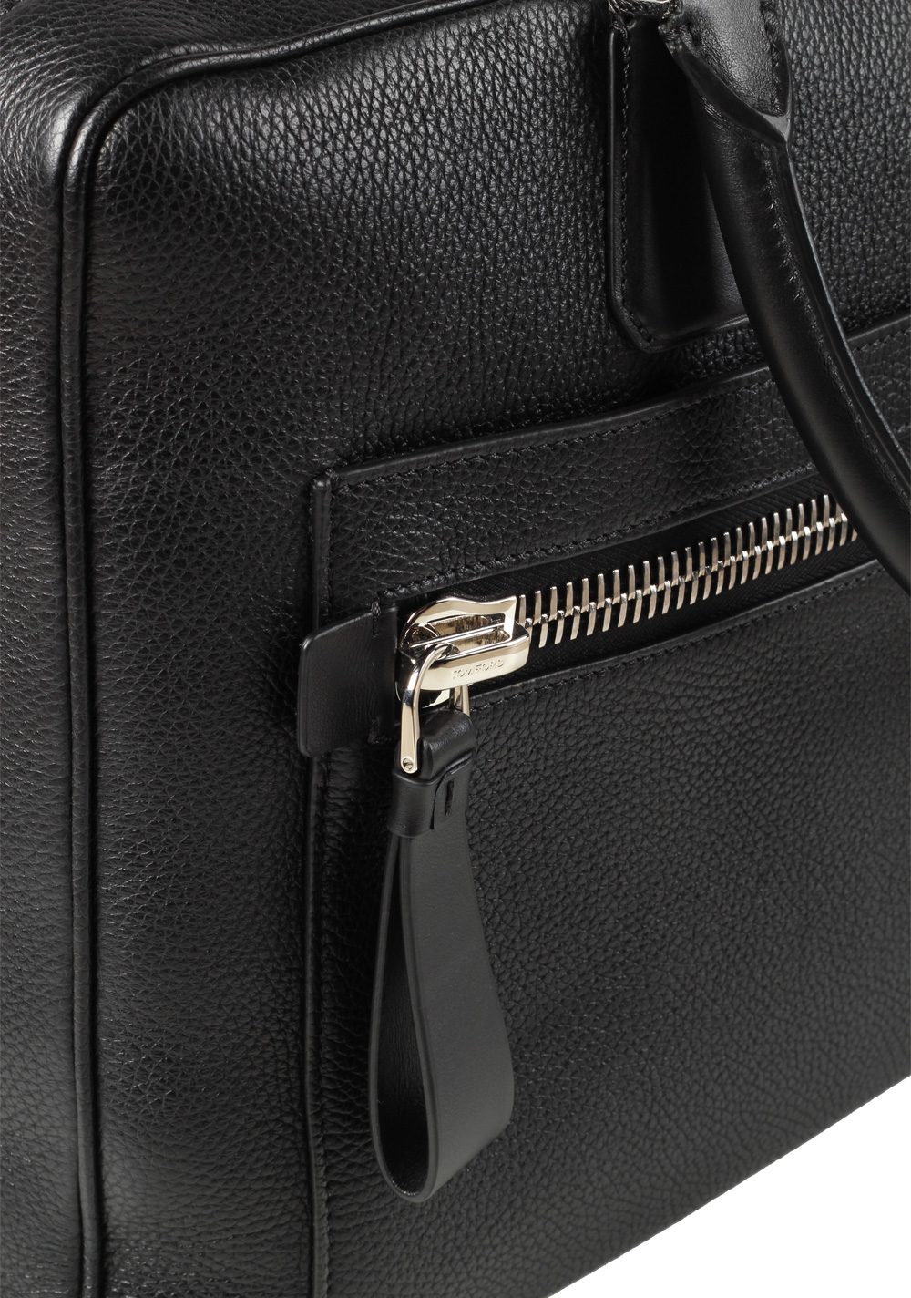 TOM FORD Buckley Double Zipper Briefcase With Shoulder Strap Black ...