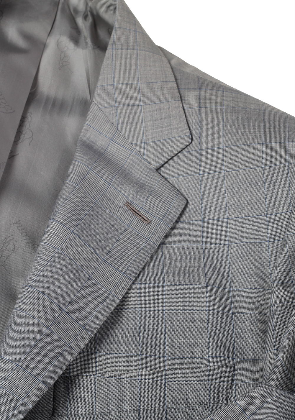 Brioni Parlamento Gray Checked Suit Size 50 / 40R U.S. Wool Silk | Costume Limité