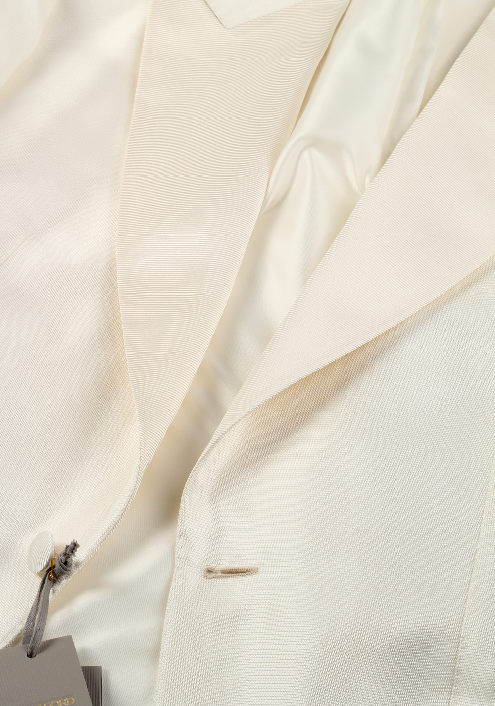 TOM FORD Off White James Bond Spectre Sport Coat Tuxedo Dinner Jacket Size 48 / 38R U.S. Fit A | Costume Limité