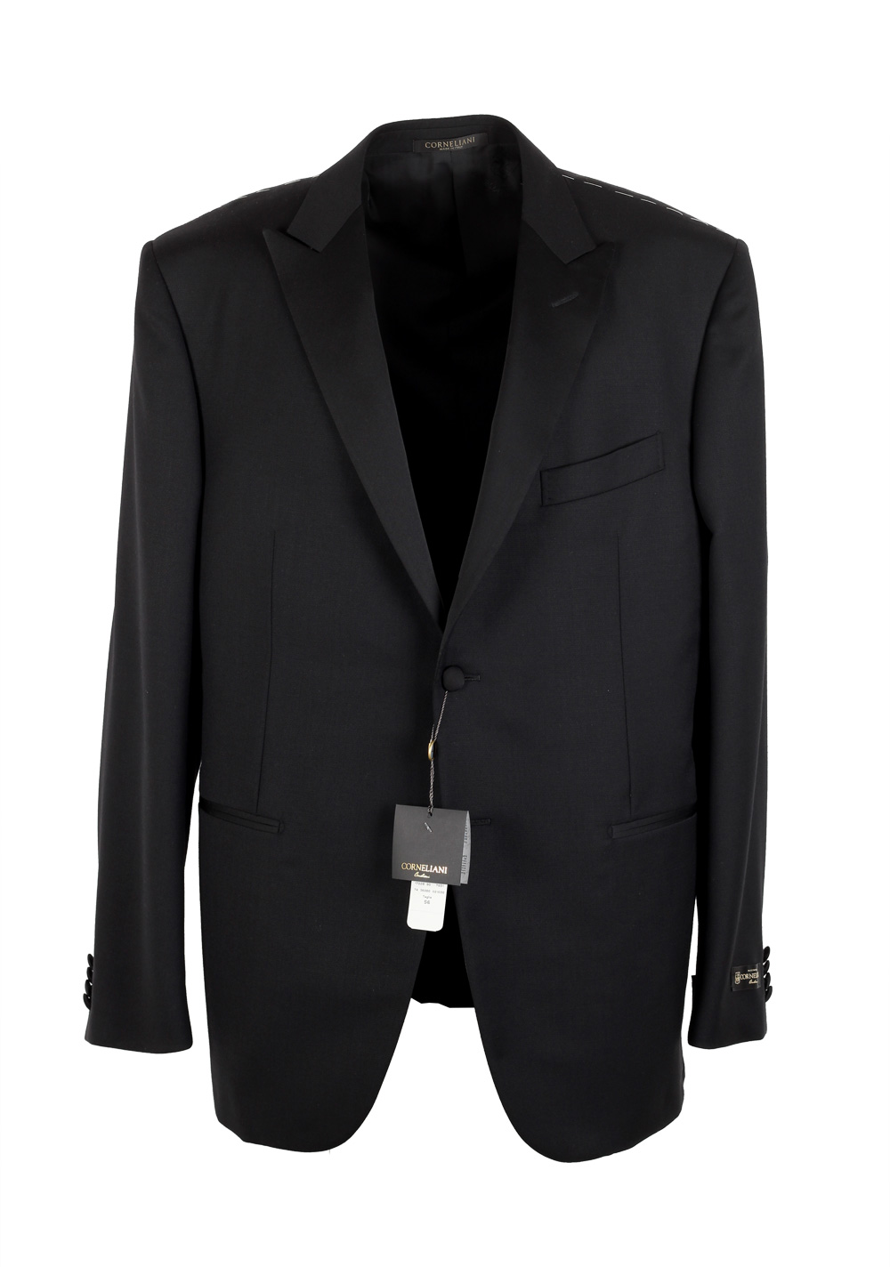 Corneliani Black Tuxedo Sport Coat Size 56 / 46R U.S. Virgin Wool ...