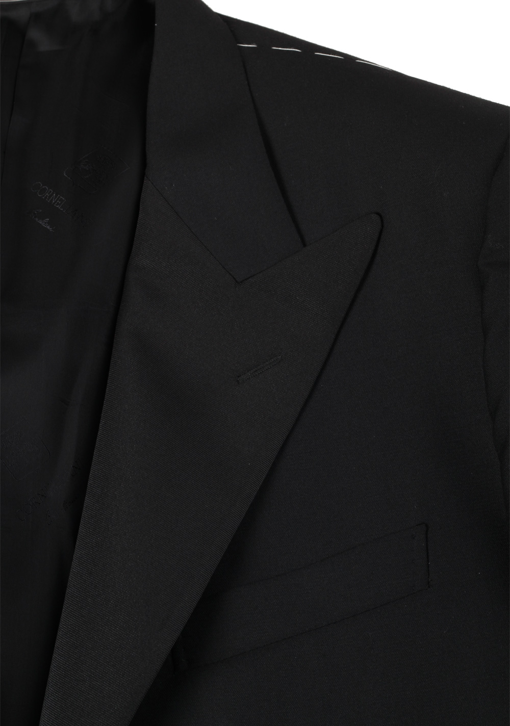 Corneliani Black Tuxedo Sport Coat Size 56L / 46L U.S. Super 140s | Costume Limité