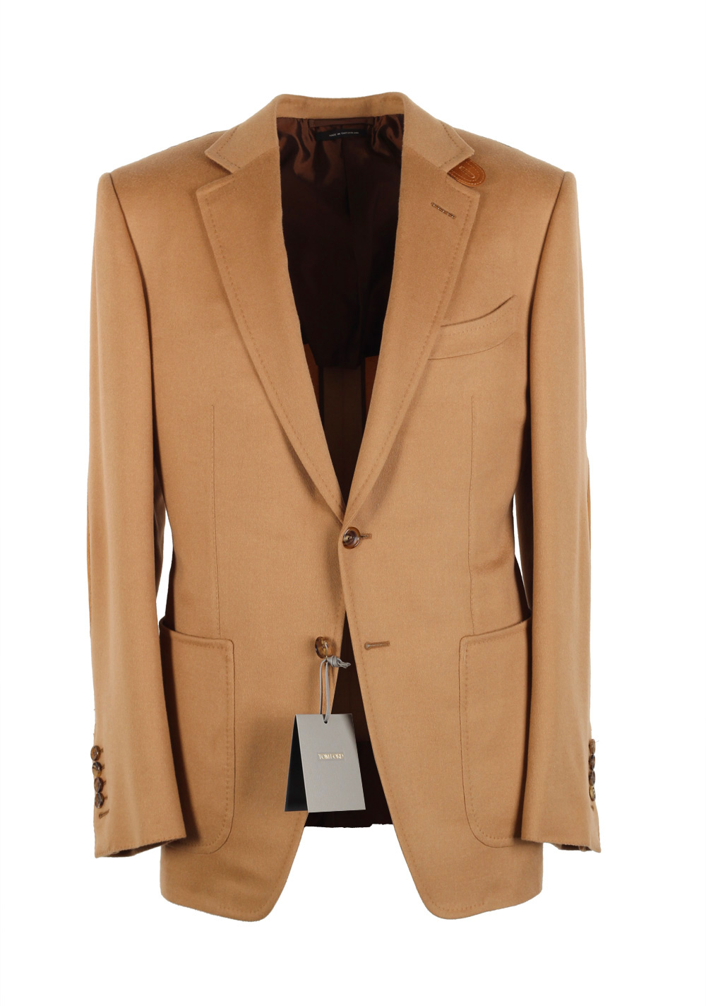 TOM FORD O’Connor Camel Sport Coat Size 48 / 38R U.S. Fit Y in 100% Cashmere | Costume Limité