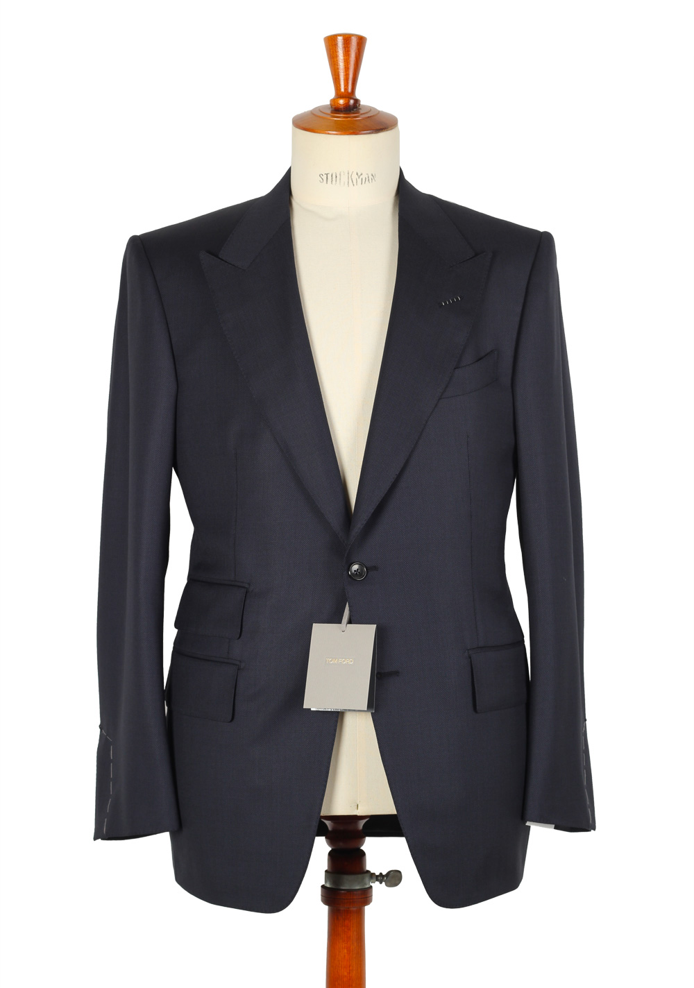 TOM FORD Birdseye Blue Suit Size 50 / 40R U.S. Wool Fit A | Costume Limité