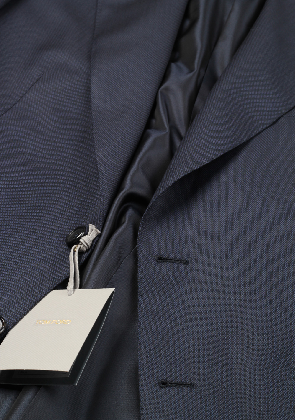 TOM FORD Birdseye Blue Suit Size 50 / 40R U.S. Wool Fit A | Costume Limité