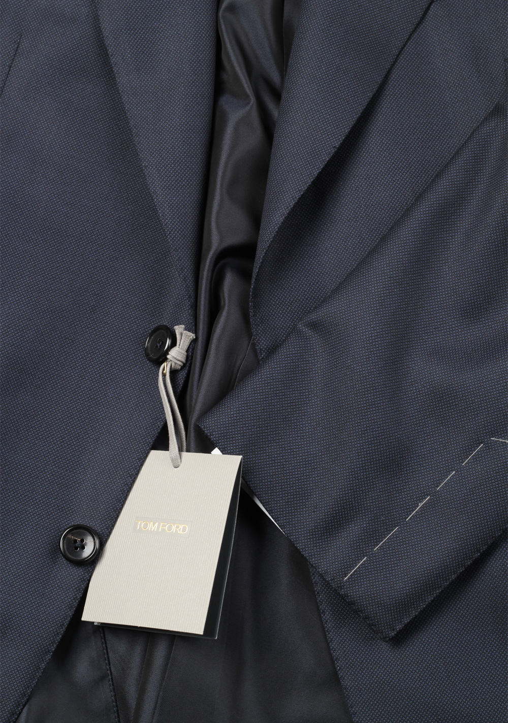 TOM FORD Birdseye Blue Suit Size 50 / 40R U.S. Wool Fit A | Costume Limité