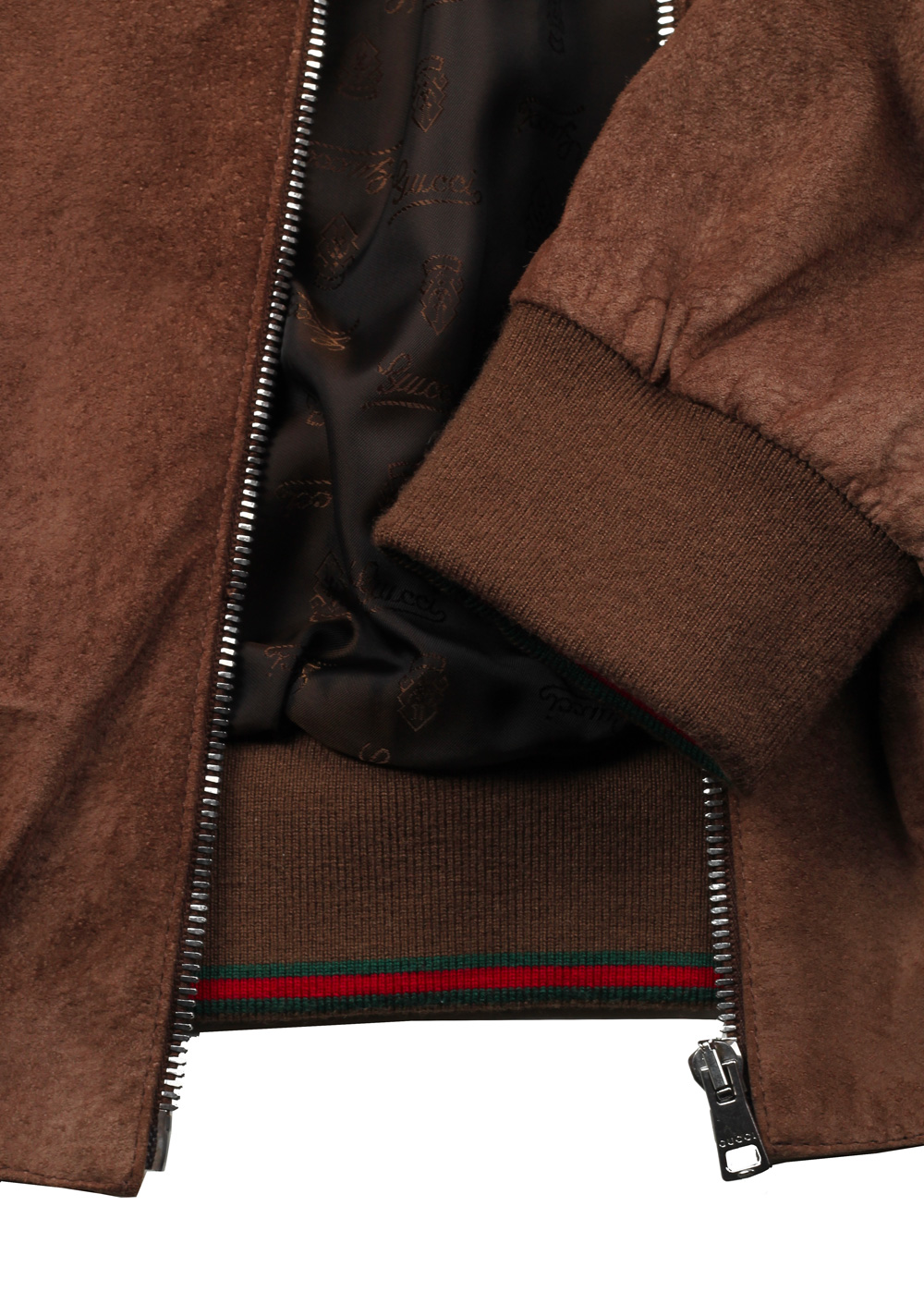 Gucci Brown Leather Bomber Jacket Coat Size 48 / 38R U.S. | Costume Limité