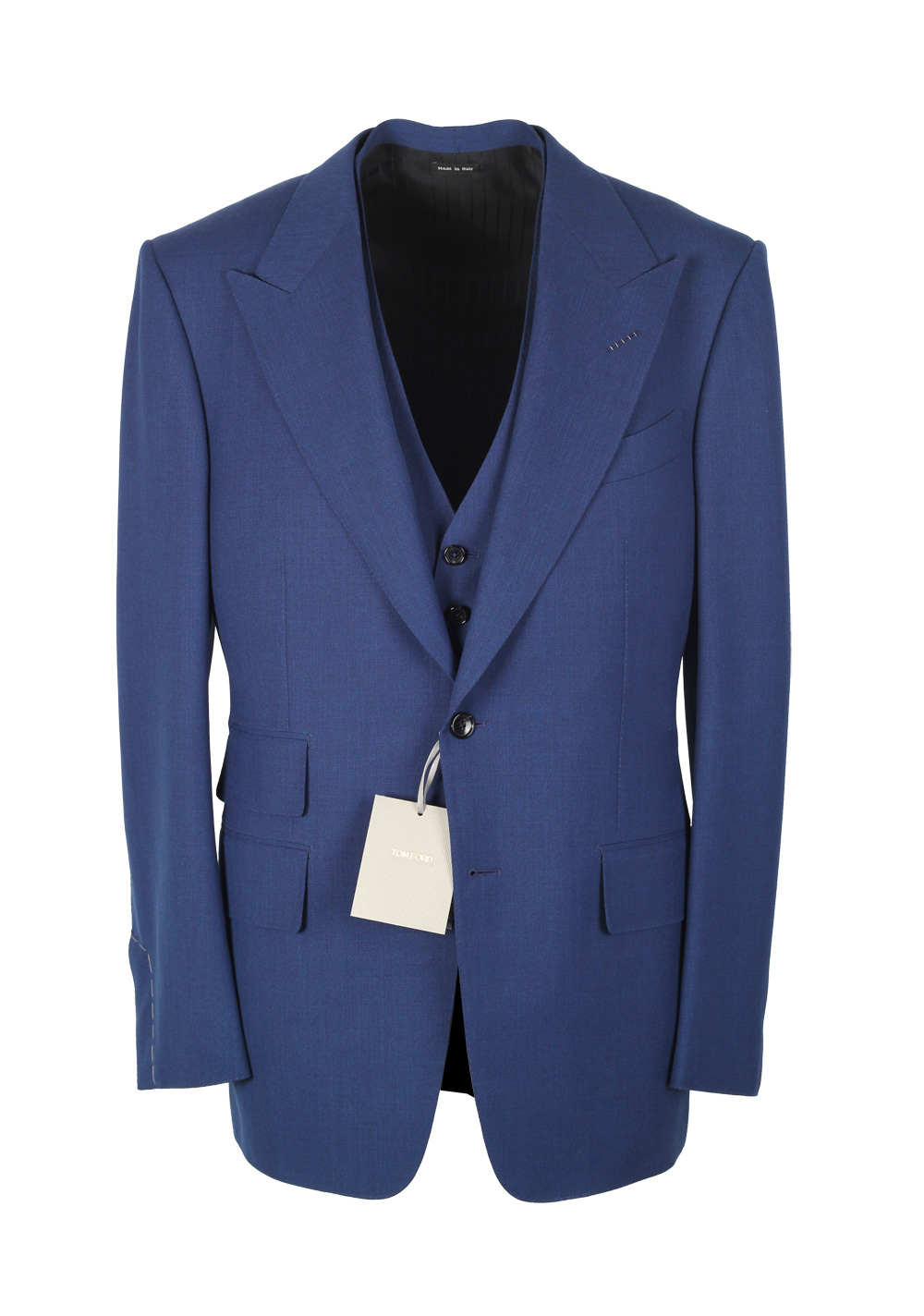 TOM FORD Windsor Royal Blue 3 Piece Suit Size 48 / 38R U.S. Wool Fit A | Costume Limité