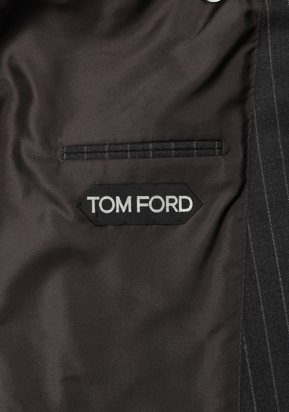 TOM FORD Shelton Double Breasted Striped Gray Suit Size 46 / 36R U.S. Wool | Costume Limité
