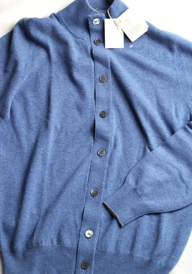 Cucinelli Cardigan Vest Size 50 Blue 100% Cashmere – image 2