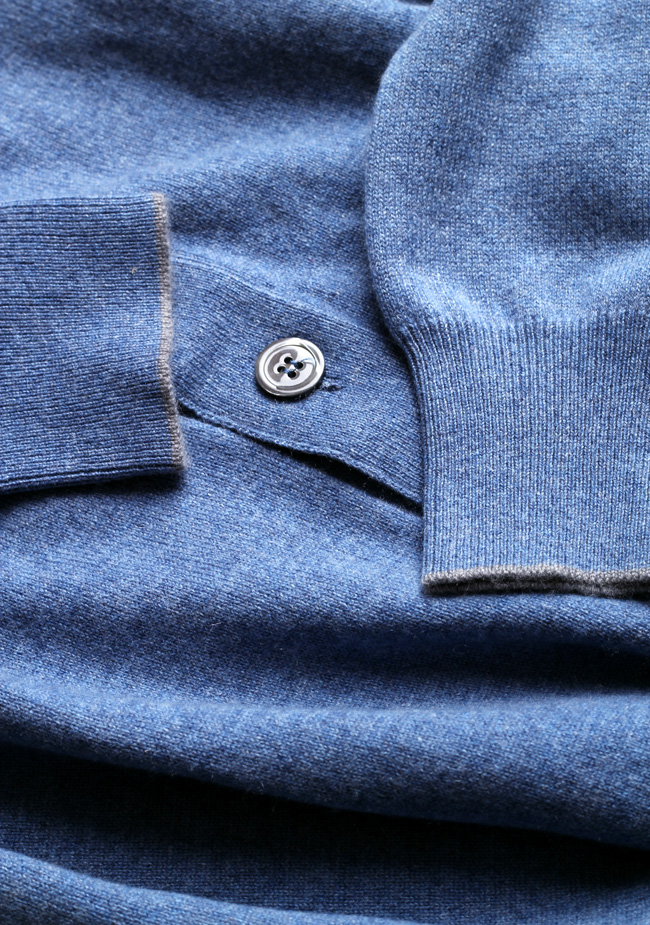 Cucinelli Cardigan Vest Size 50 Blue 100% Cashmere – image 3