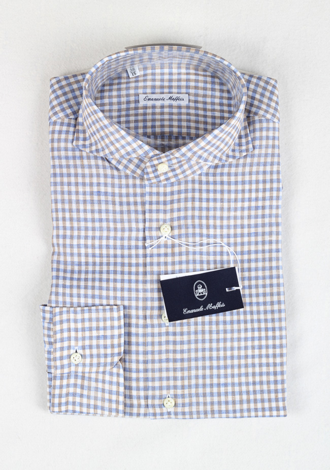 Maffeis 100% Linen Shirt Size 38 / 15 U.S.