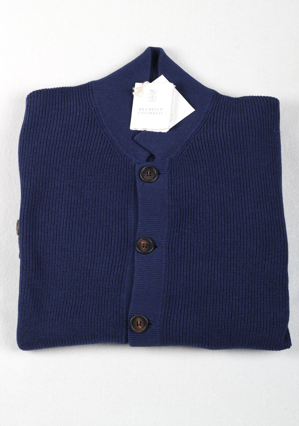 Cucinelli Cardigan Vest Size 58 / 48R U.S. Navy Cotton