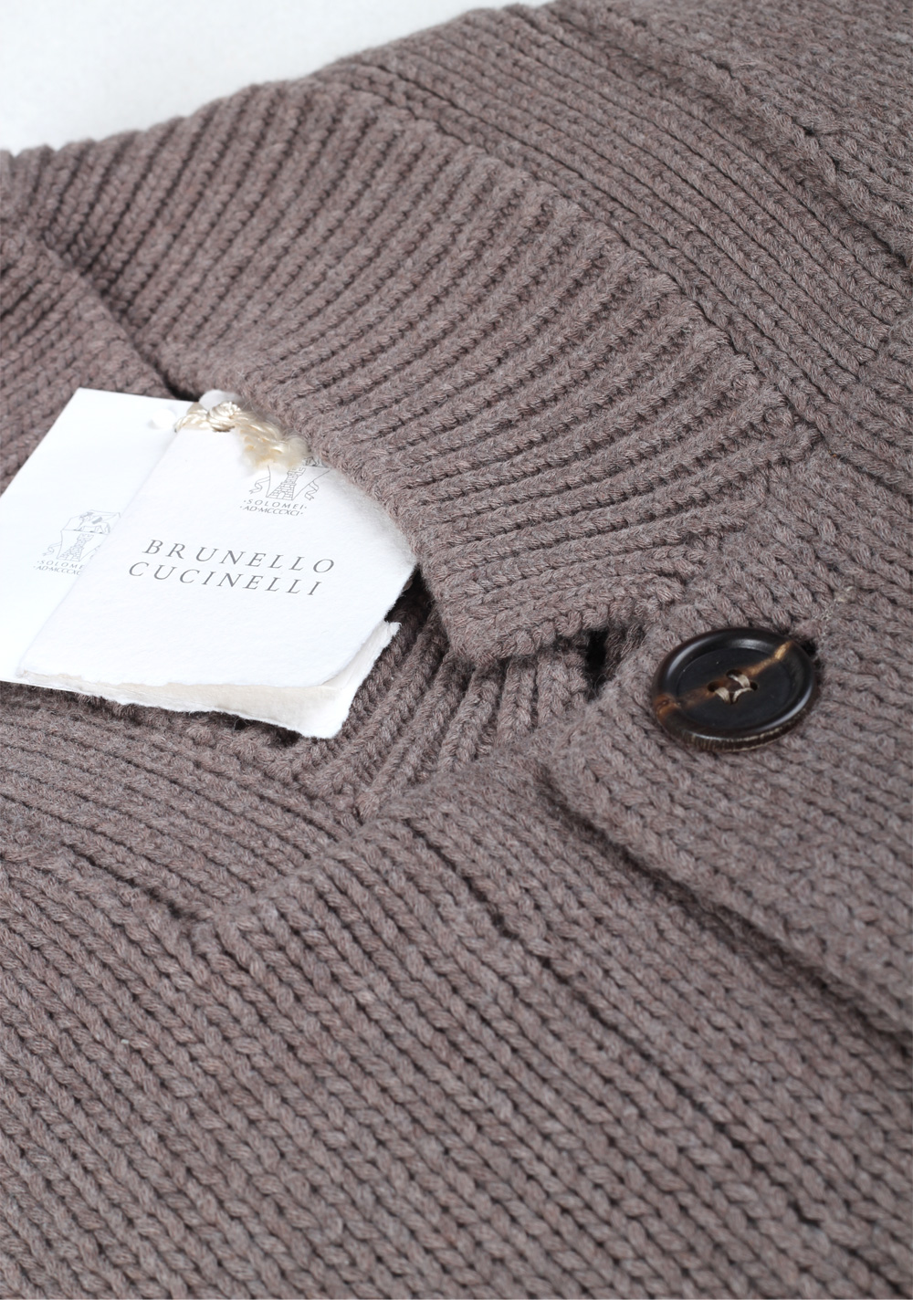 Cucinelli Cardigan Size 56 / 46R U.S. Brown Cotton | Costume Limité