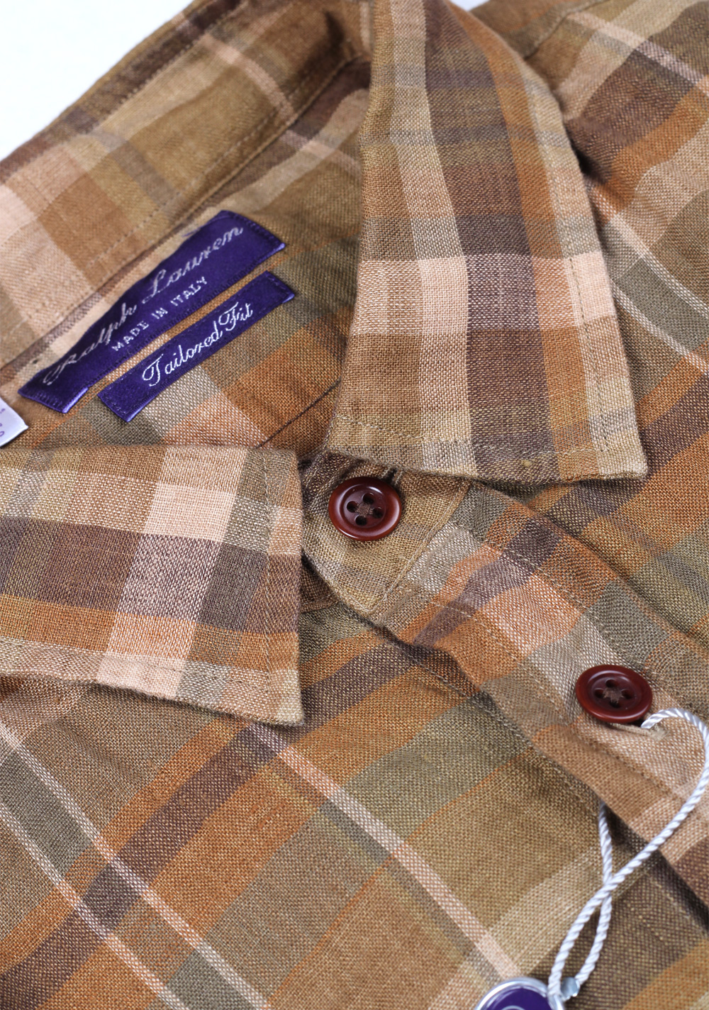 Ralph Lauren Purple Label Short Sleeve Shirt Size Medium Linen | Costume Limité