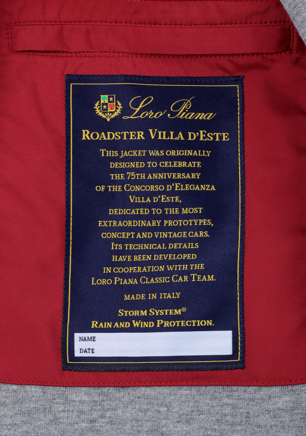 Loro Piana Roadster Villa D’Este Size S Small Outerwear Cashmere | Costume Limité