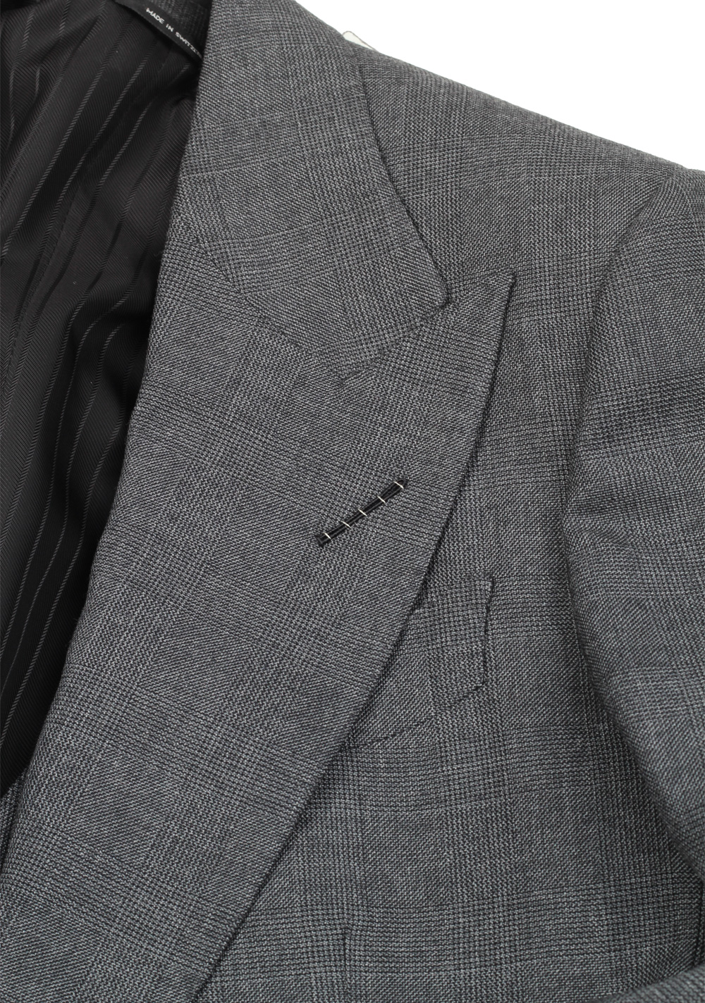 TOM FORD Shelton Gray Checked 3 Piece Suit Size 46 / 36R U.S. Wool – image 5
