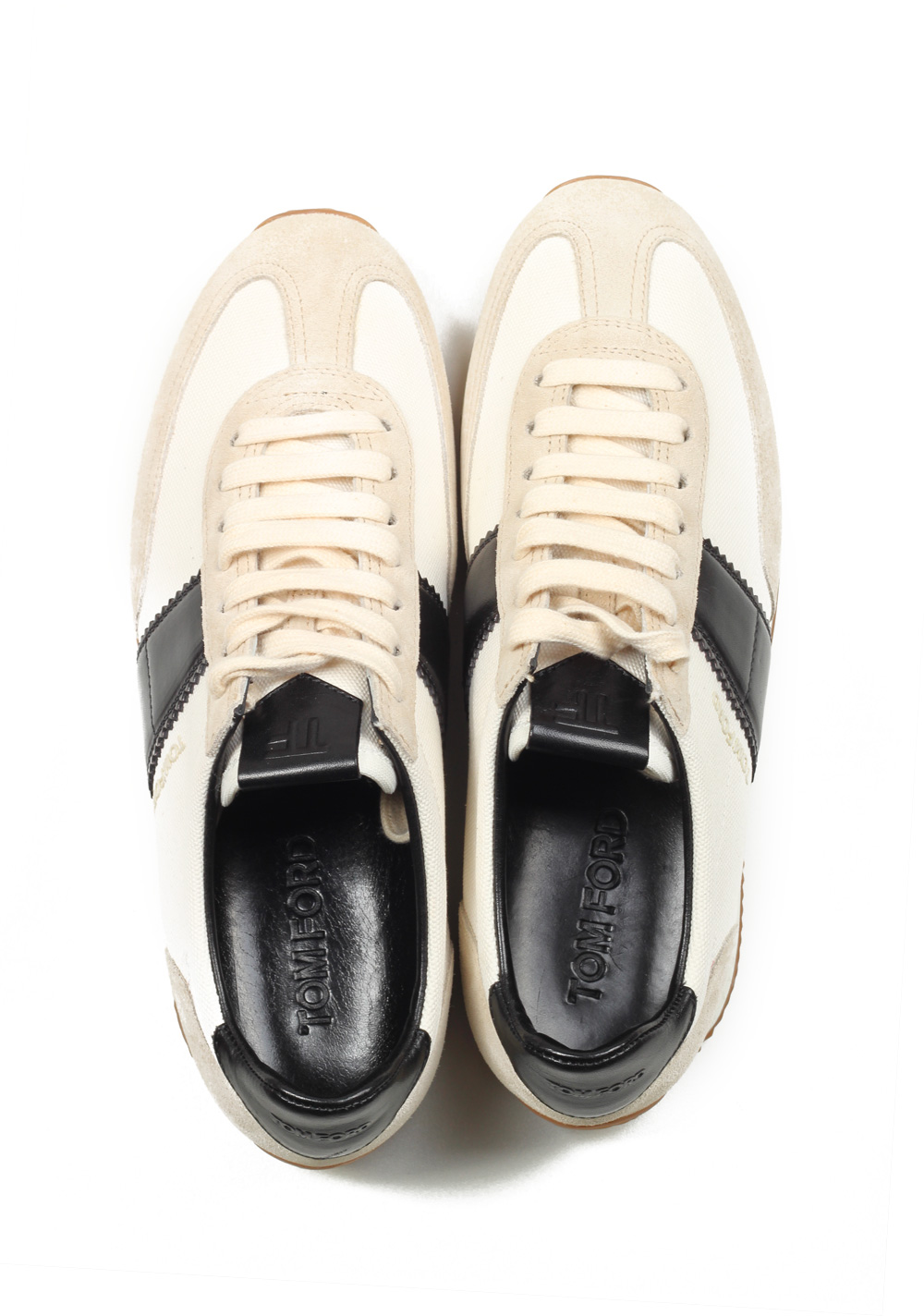TOM FORD Orford Colorblock Suede White Black Trainer Sneaker Shoes Size 6 UK / 7 U.S. | Costume Limité