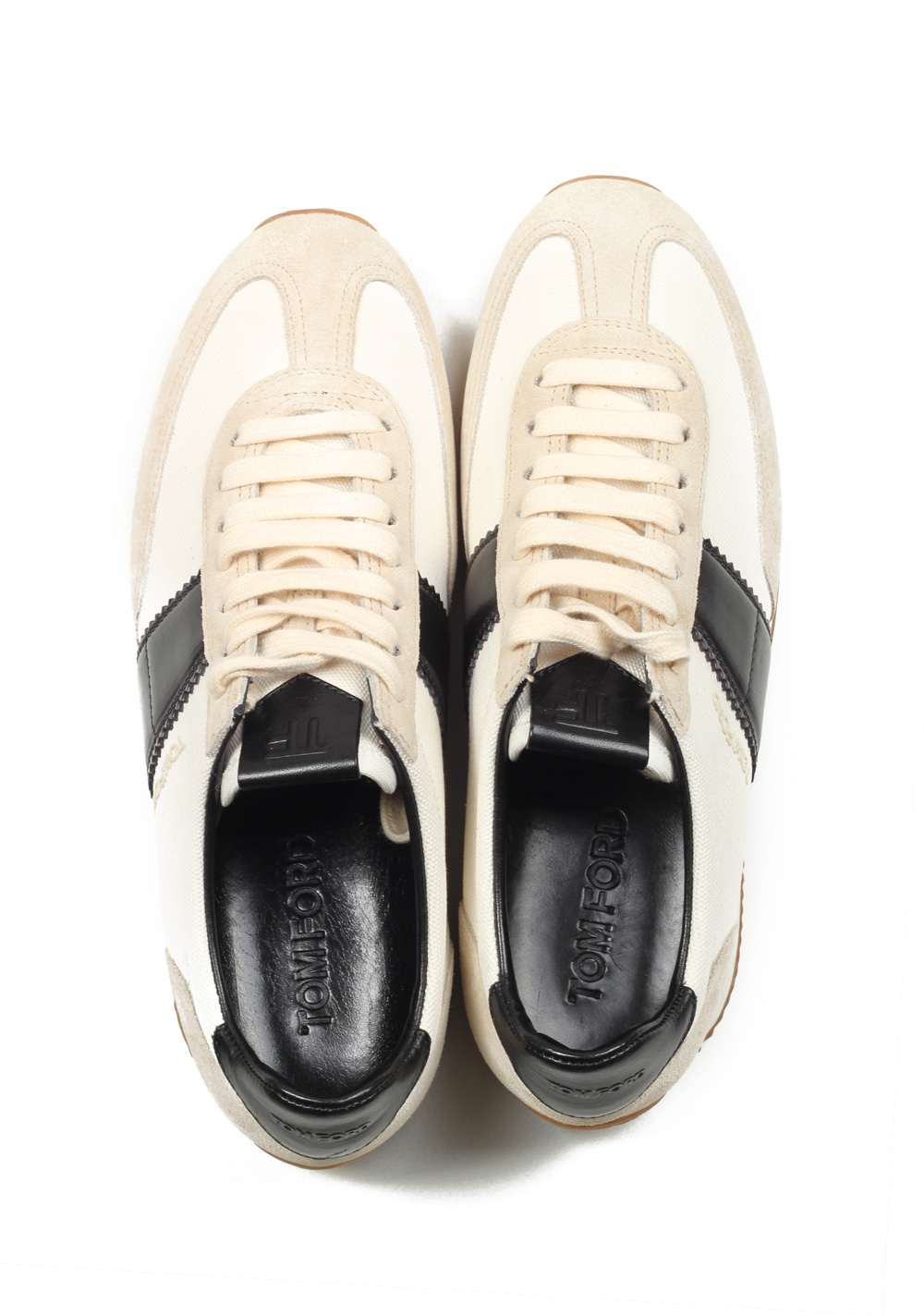 TOM FORD Orford Colorblock Suede White Black Trainer Sneaker Shoes Size 8 UK / 9 U.S. | Costume Limité