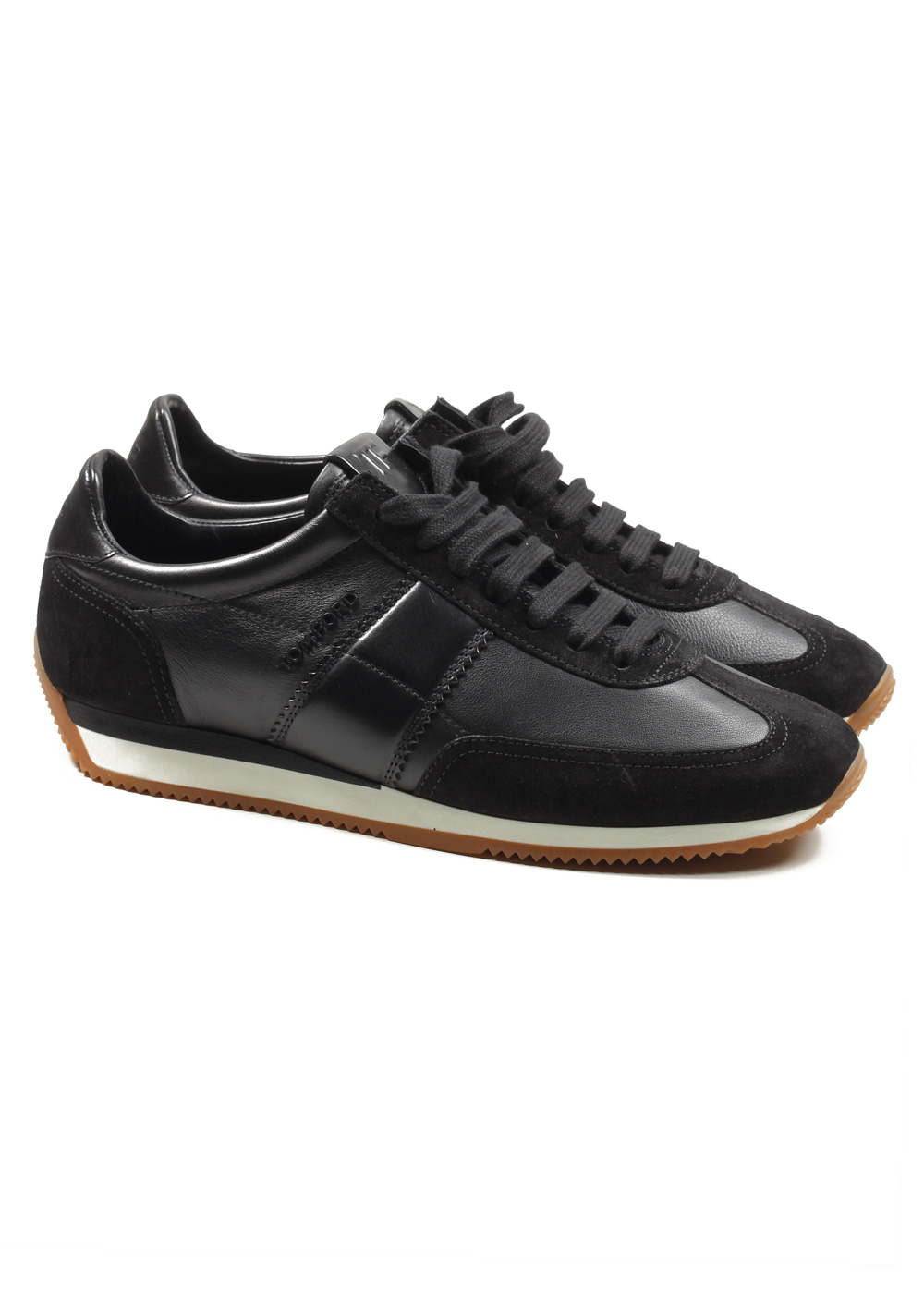 TOM FORD Orford Colorblock Suede Black Trainer Sneaker Shoes Size 7.5 UK / 8.5 U.S. | Costume Limité