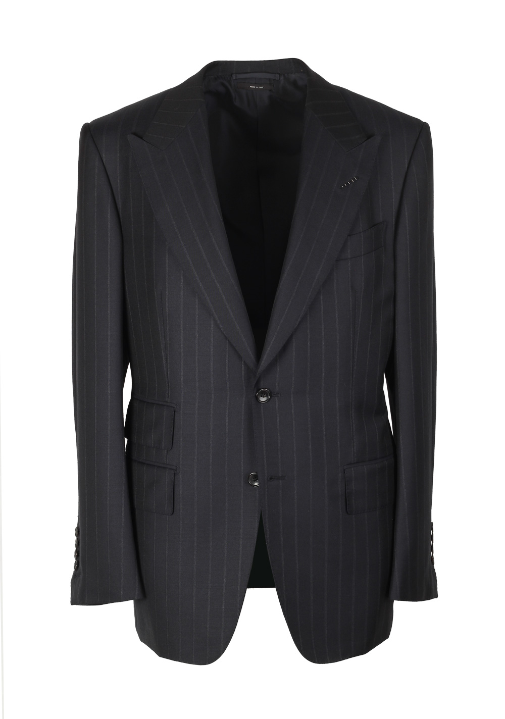 TOM FORD Windsor Striped Charcoal Suit Size 48 / 38R U.S. Wool Fit A | Costume Limité