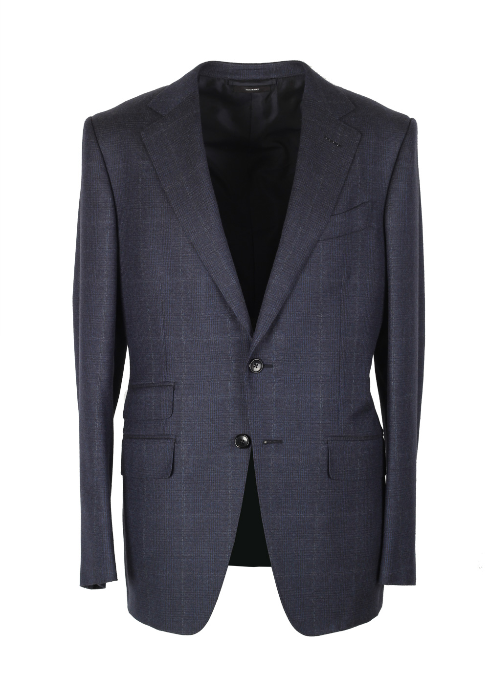 TOM FORD O’Connor Checked Blue Suit Size 48 / 38R U.S. Wool Fit Y | Costume Limité