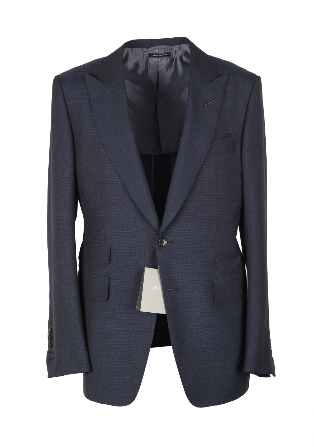 TOM FORD Blue Sport Coat Size 48 / 38R U.S. Wool Mohair Basic Base E ...