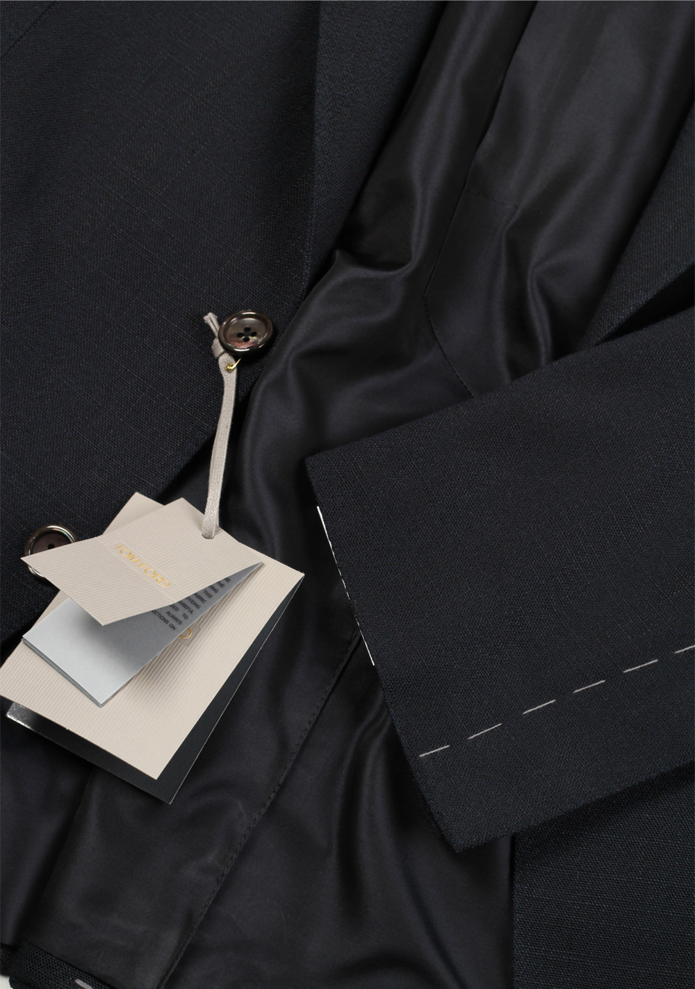 TOM FORD Shelton Navy Sport Coat Size 54 / 44R U.S. Rayon Silk Lining – image 4