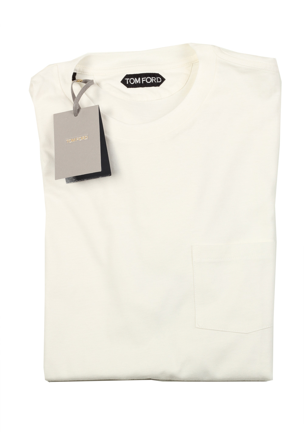 TOM FORD Crew Neck Off White Tee Shirt Size 52 / 42R U.S. | Costume Limité