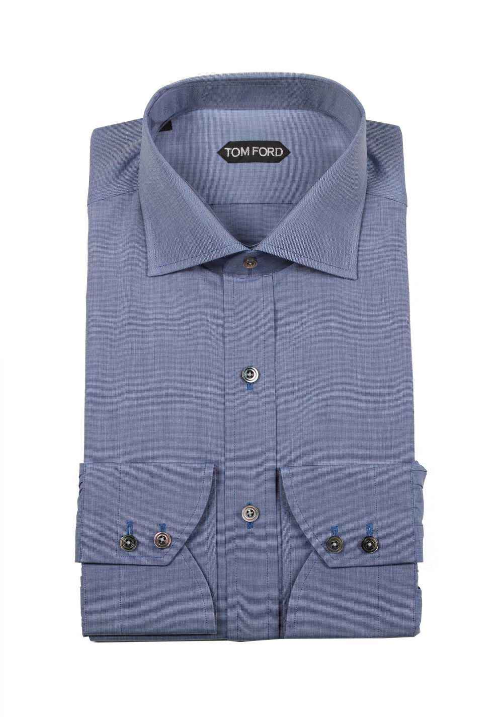 TOM FORD Patterned Blue Shirt Size 44 / 17,5 U.S. | Costume Limité