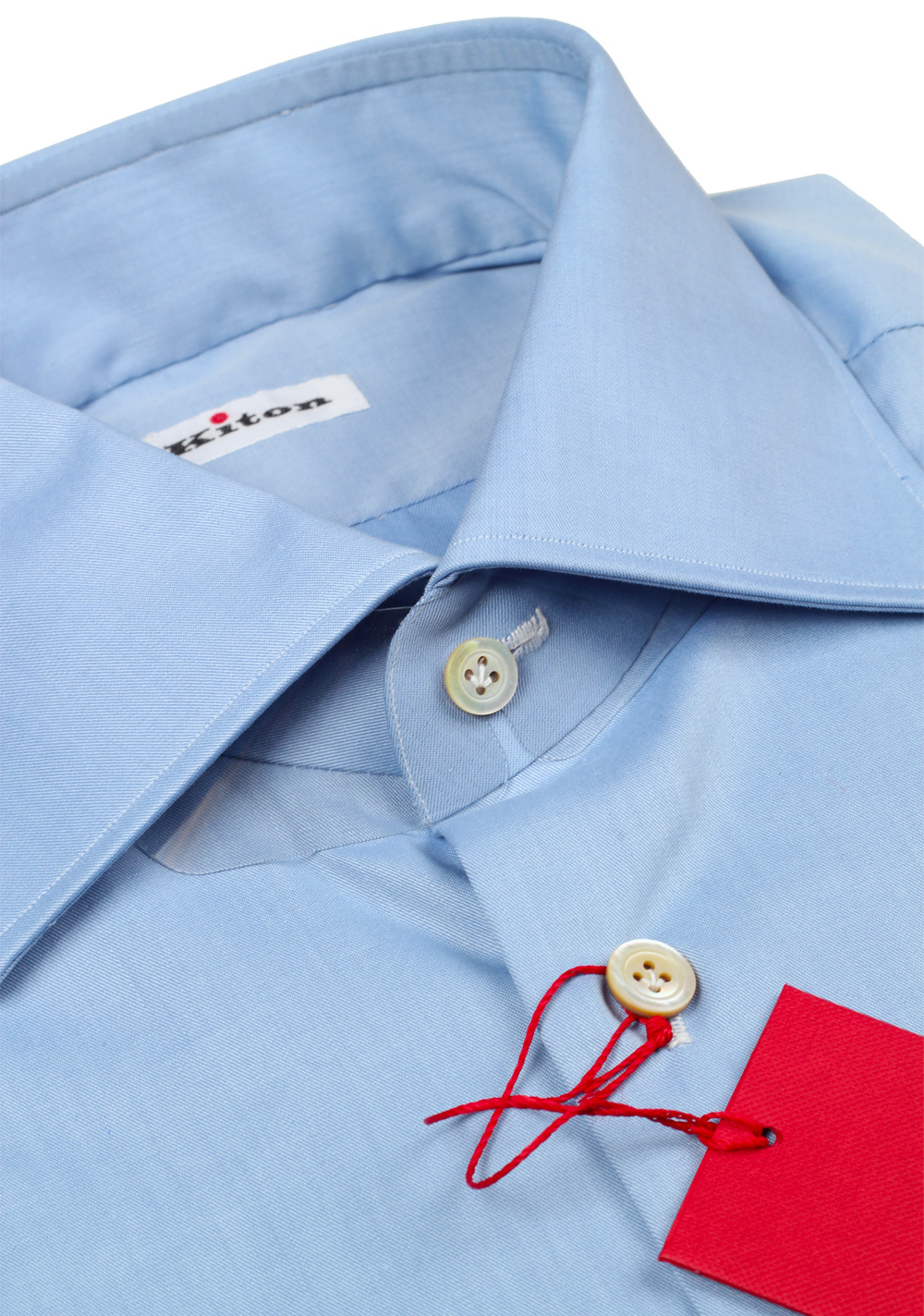 Kiton Solid Blue Shirt Size 39 / 15,5 U.S. | Costume Limité