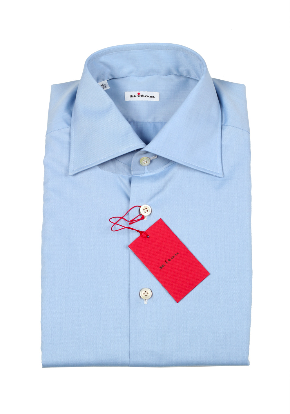 Kiton Solid Blue Shirt Size 45 / 18 U.S. | Costume Limité