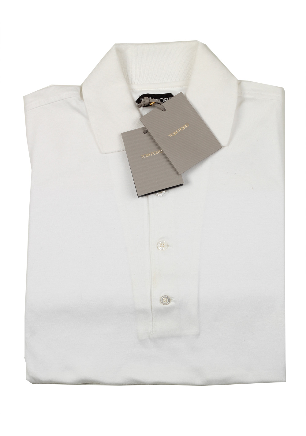 TOM FORD Off White Long Sleeve Polo Shirt Size 48 / 38R U.S. | Costume Limité