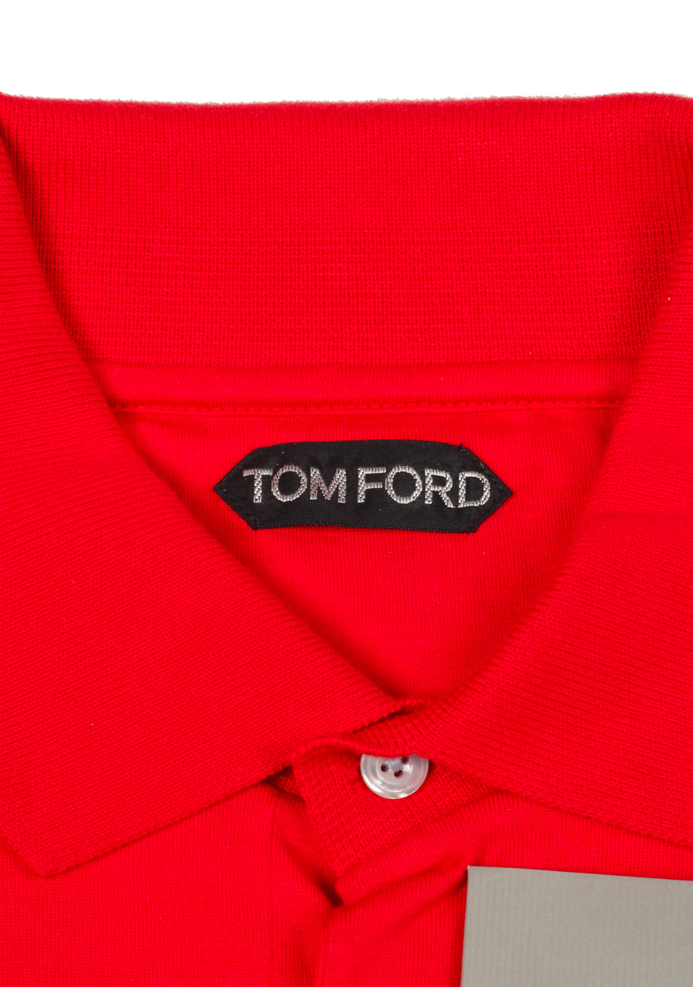 TOM FORD Red Long Sleeve Polo Shirt Size 50 / 40R U.S. | Costume Limité