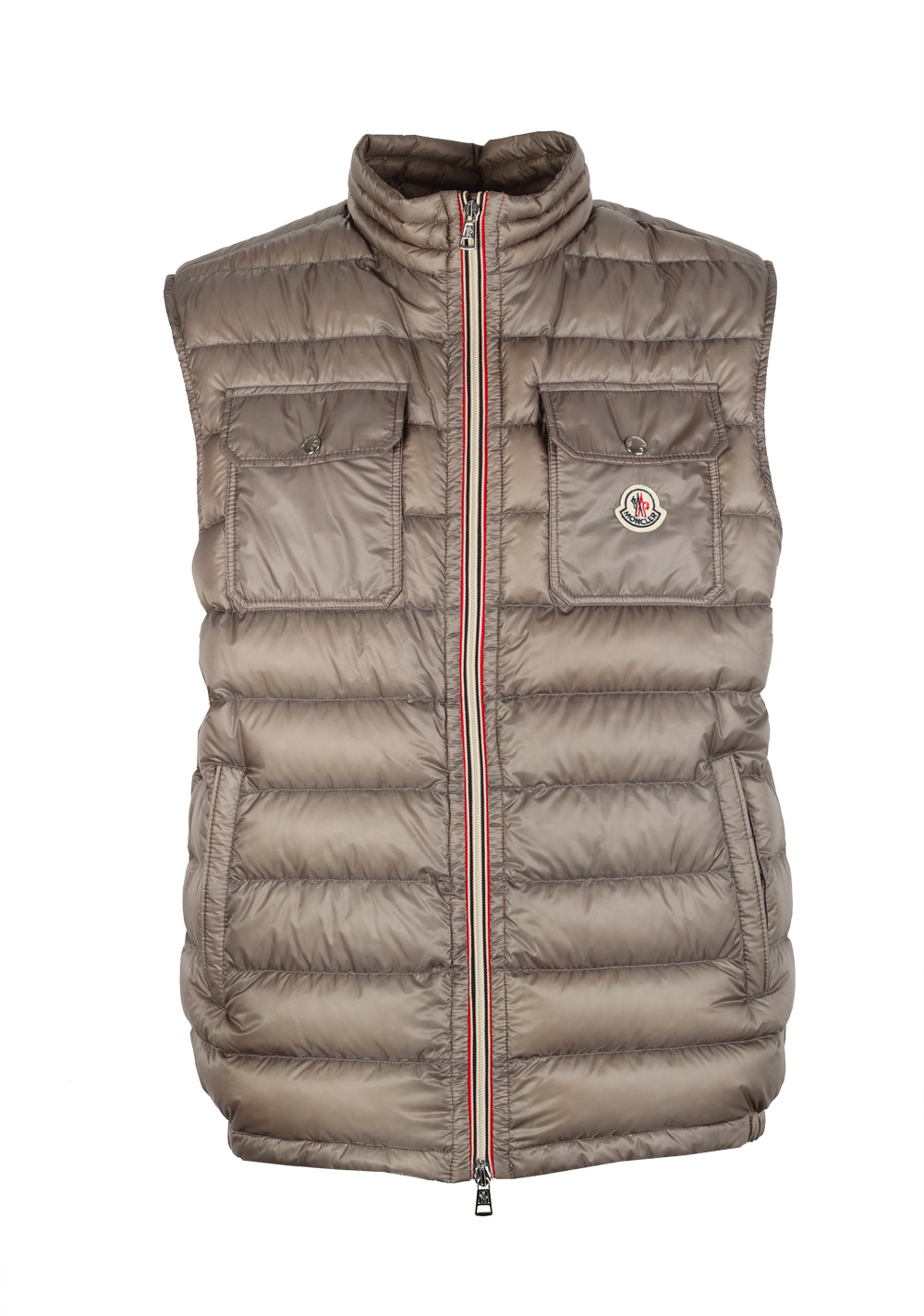 Moncler Taupe ACHILLE Quilted Padded Gilet Vest Size 5 / XL / 54 / 44 U.S. | Costume Limité