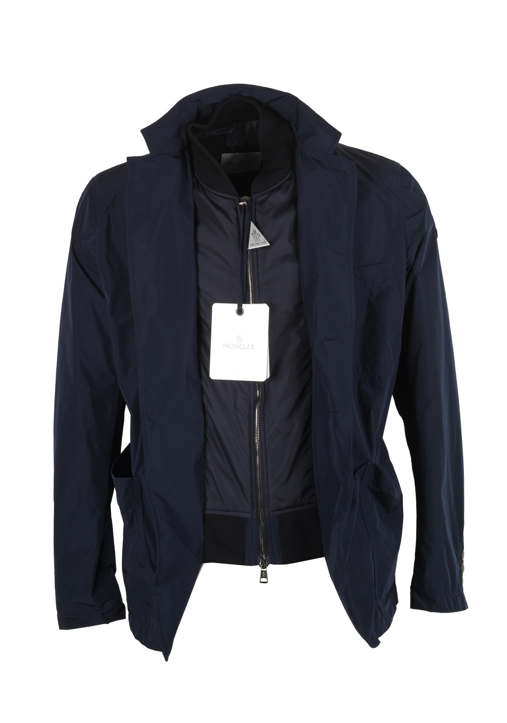 Moncler Navy TITIEN Rain Coat Blazer Size 7 / XXL / 58 / 48 U.S. | Costume Limité