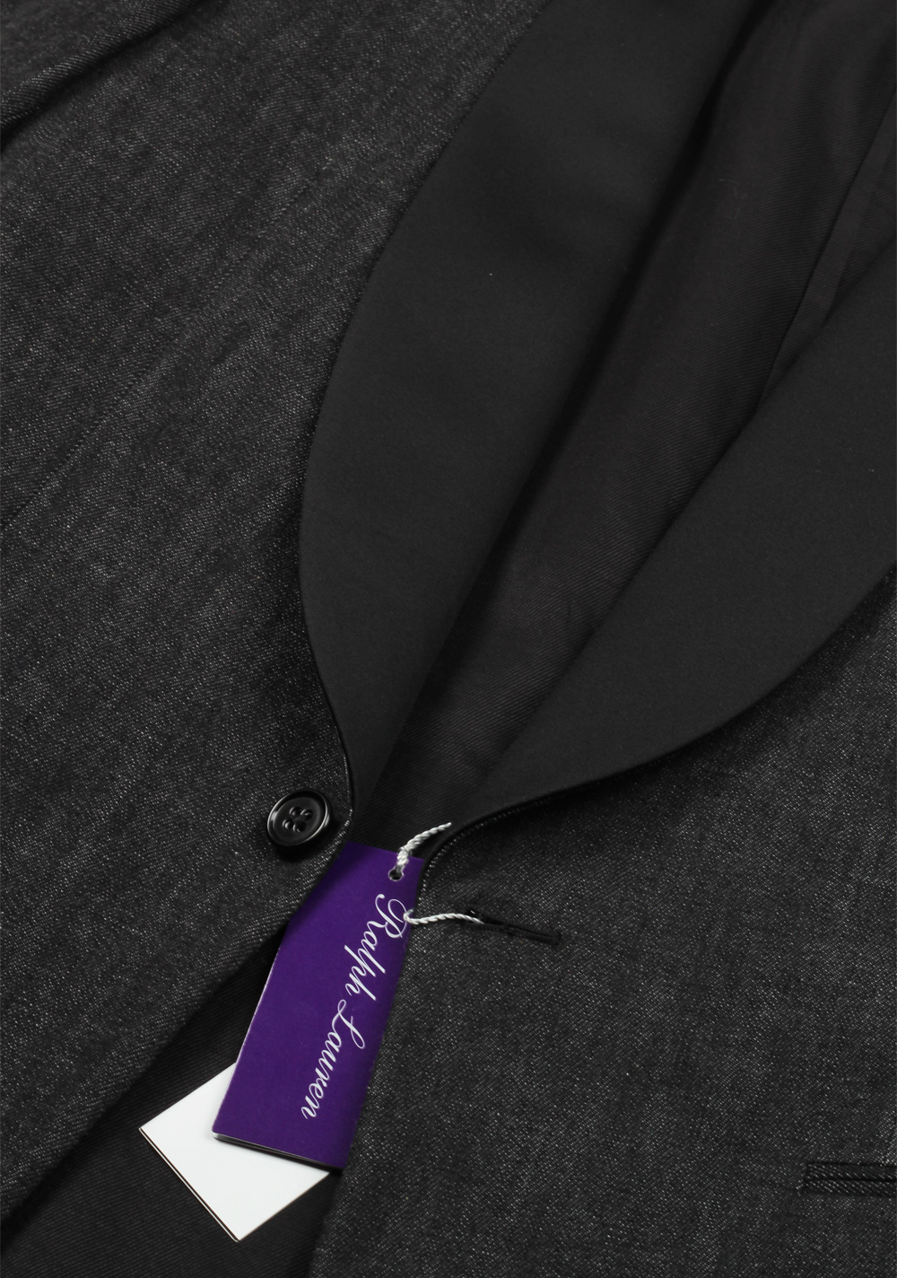 Ralph Lauren Purple Label Charcoal Denim Tuxedo Size 48 / 38R U.S. In Cotton | Costume Limité