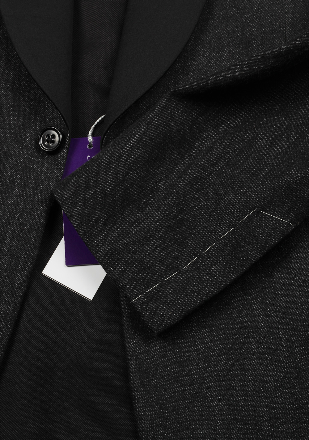 Ralph Lauren Purple Label Charcoal Denim Tuxedo Size 48 / 38R U.S. In Cotton | Costume Limité
