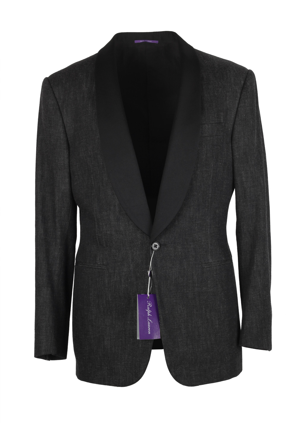 Ralph Lauren Purple Label Charcoal Denim Tuxedo Size 54L / 44L U.S. In Cotton | Costume Limité