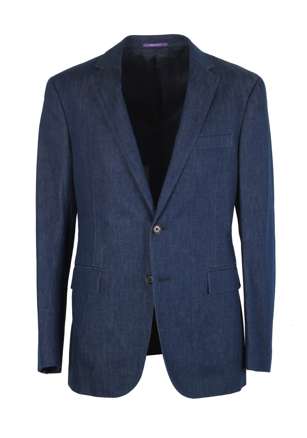 Ralph Lauren Purple Label Sport Blue Denim Sport Coat Size 48 / 38R U.S. In Cotton | Costume Limité