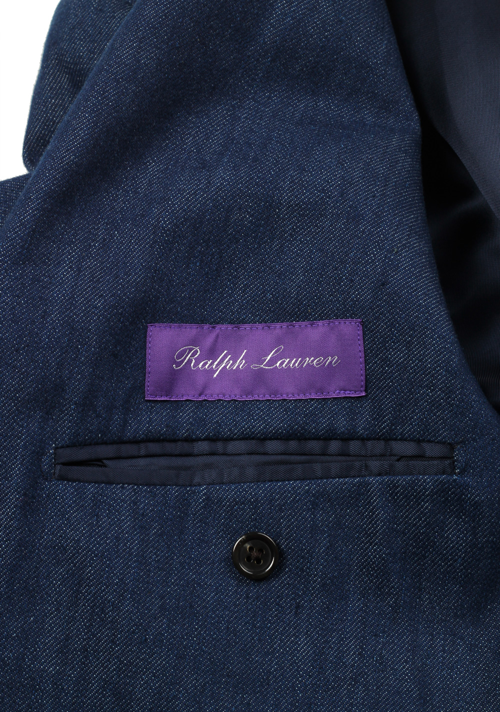 Ralph Lauren Purple Label Sport Blue Denim Sport Coat Size 48 / 38R U.S. In Cotton | Costume Limité