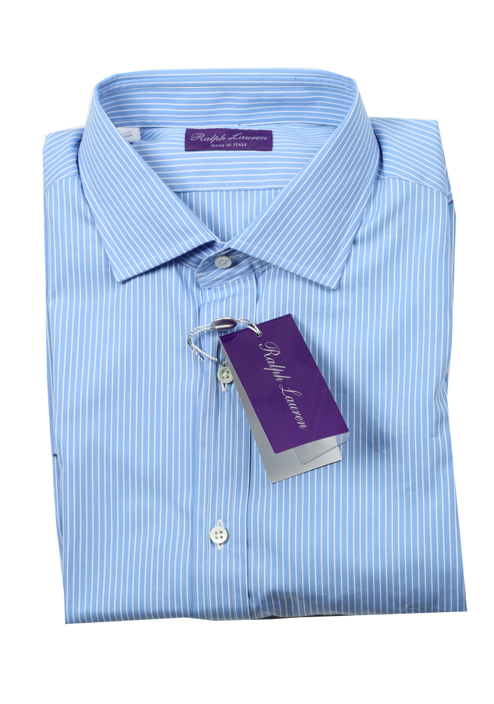 Ralph Lauren Purple Label Blue Striped Shirt Size 44 / 17.5 U.S. | Costume Limité