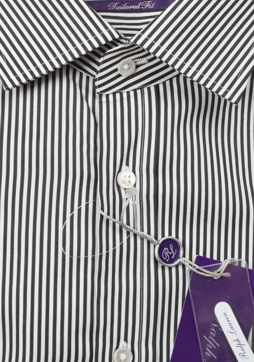 Ralph Lauren Purple Label Tailored Fit Blue Striped Shirt Size 42 / 16.5 U.S. | Costume Limité