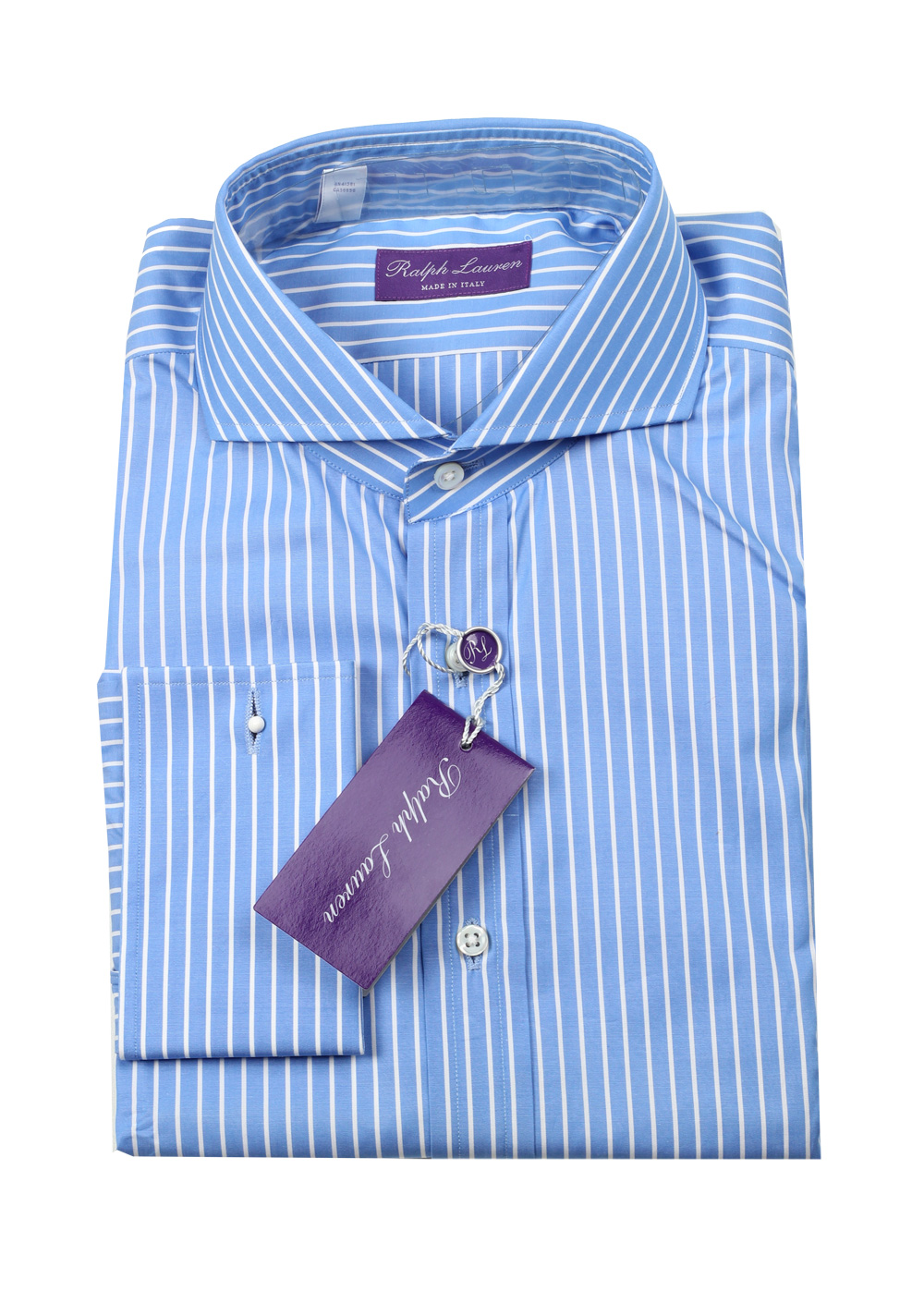 Ralph Lauren Purple Label Blue Striped Shirt Size 41 / 16 U.S. | Costume Limité