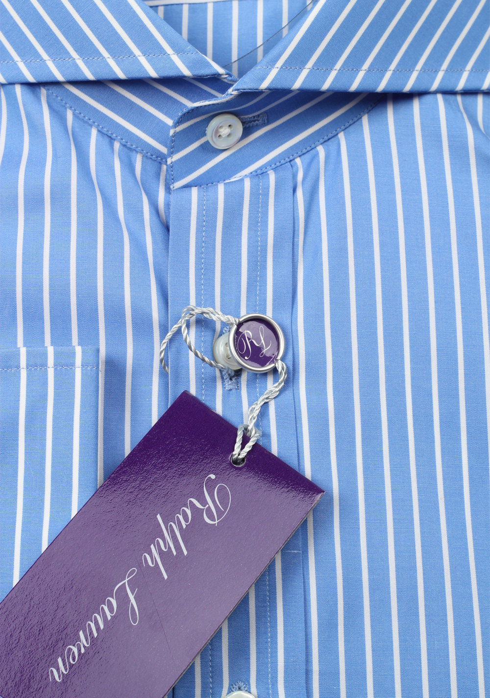 Ralph Lauren Purple Label Blue Striped Shirt Size 41 / 16 U.S. | Costume Limité