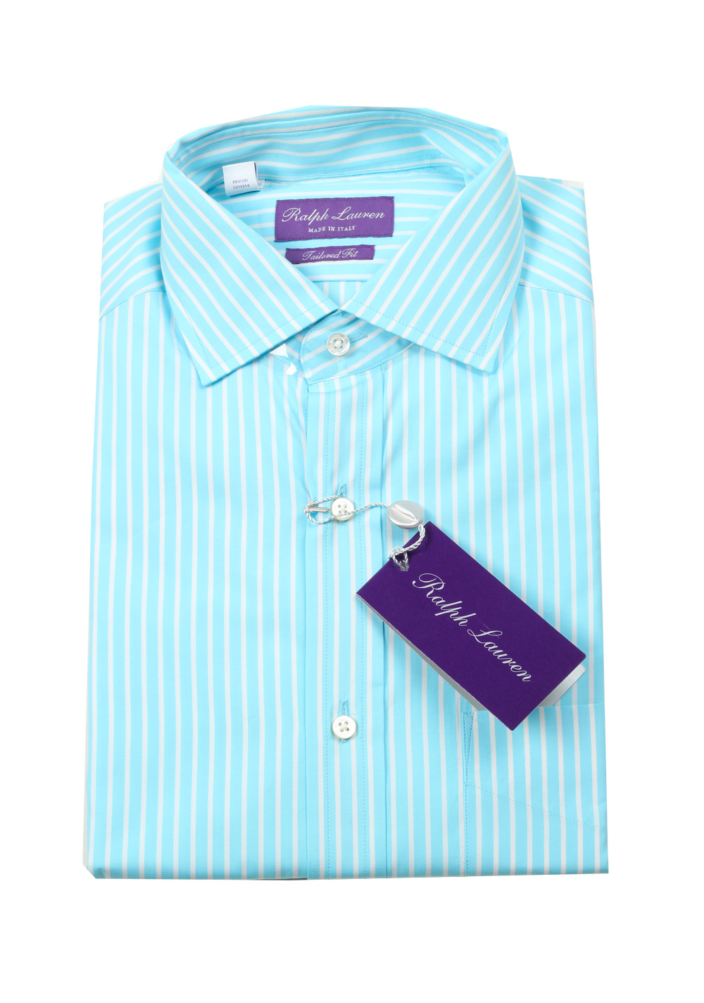 Ralph Lauren Purple Label Turquoise Striped Tailored Fit Shirt Size 42 / 16.5 U.S. | Costume Limité