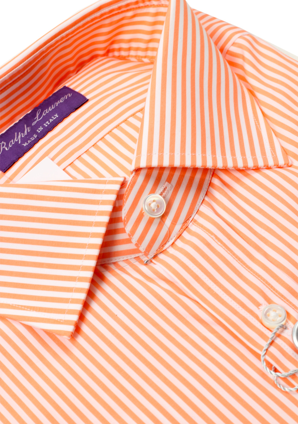 Ralph Lauren Purple Label Orange Striped Shirt Size 38 / 15 U.S. | Costume Limité
