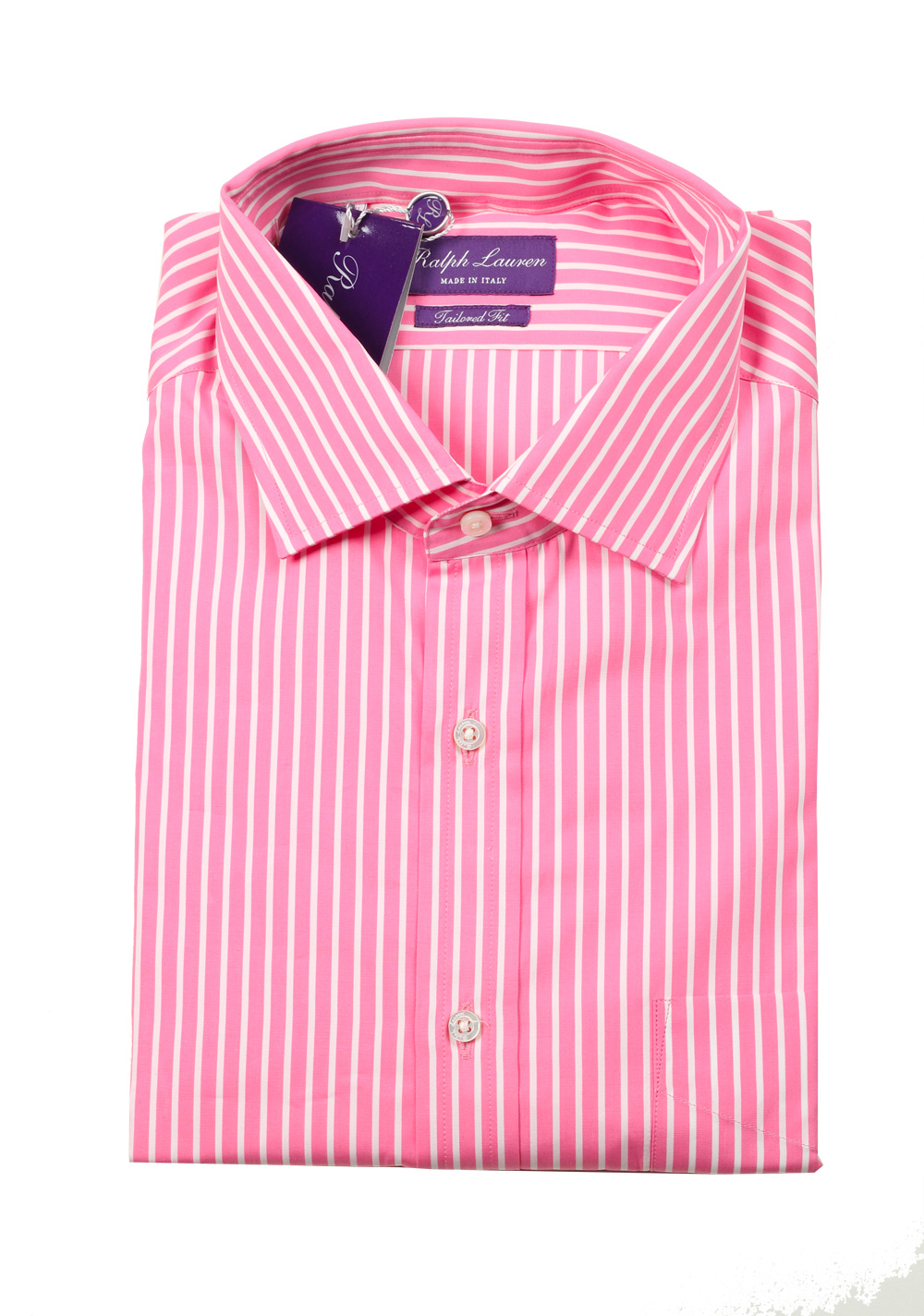 Ralph Lauren Purple Label Pink Striped Tailored Fit Shirt Size 38 / 15 U.S. | Costume Limité