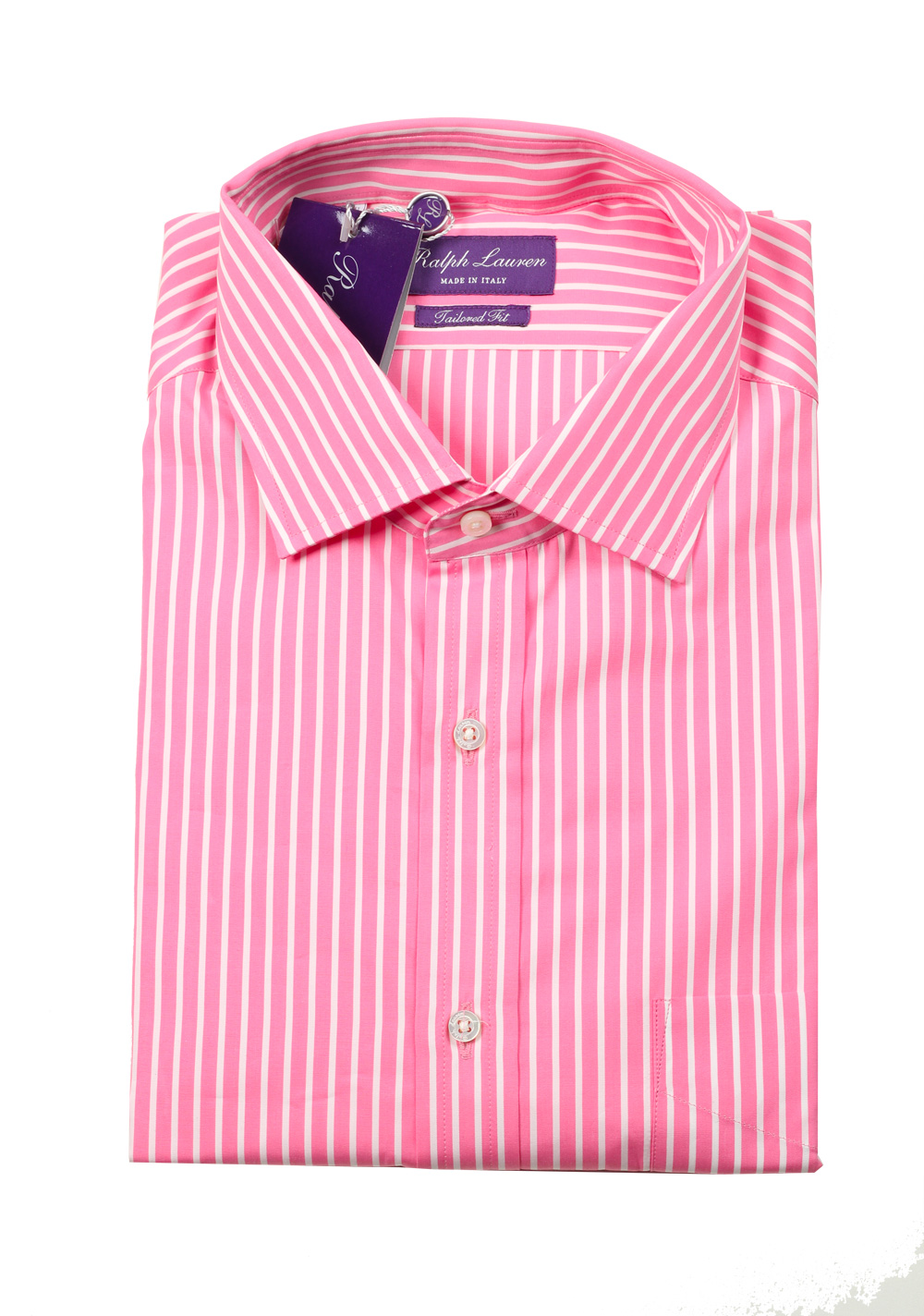Ralph Lauren Purple Label Pink Striped Tailored Fit Shirt