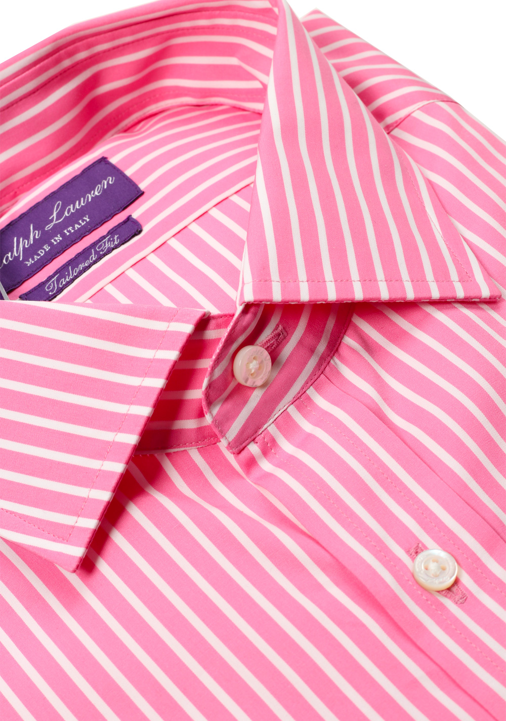 Ralph Lauren Purple Label Pink Striped Tailored Fit Shirt