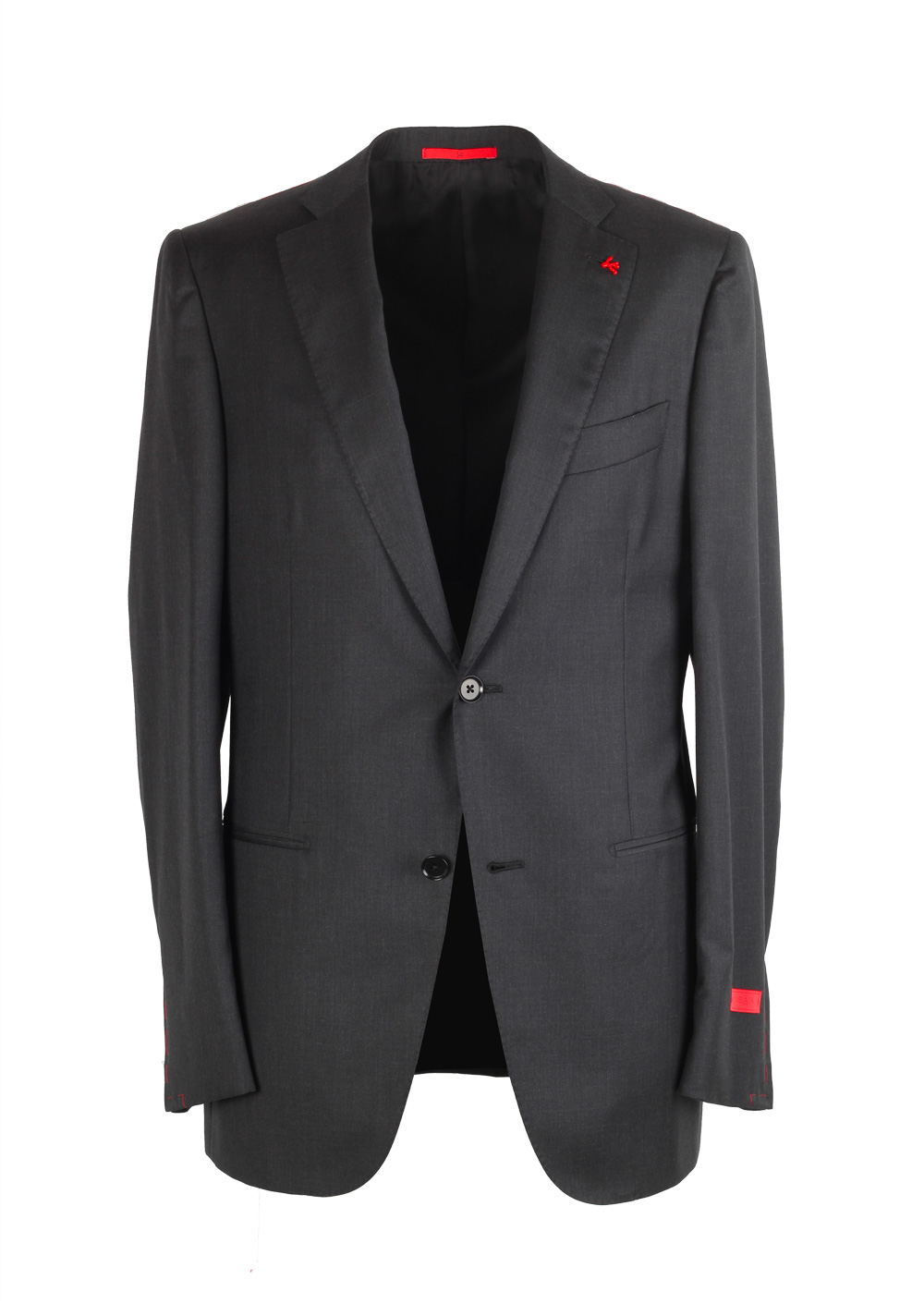 Isaia Napoli Charcoal Suit Size 48L / 38LR U.S. Super 130s Base Tribeca | Costume Limité